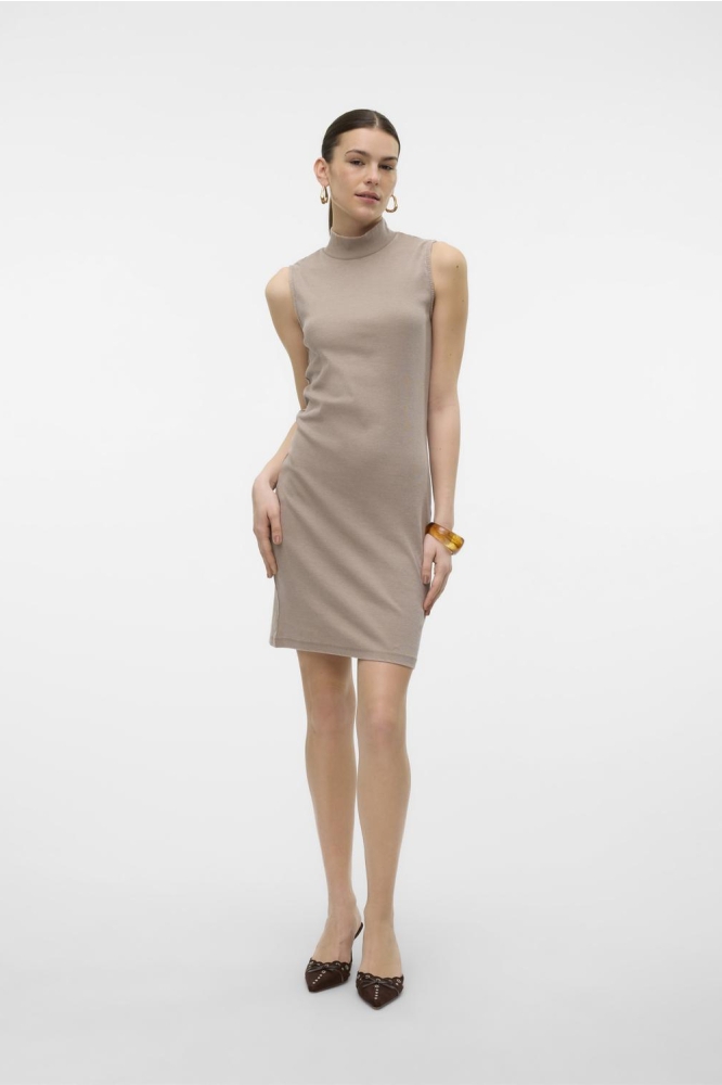 VMJANE SL WASHED HIGHNECK DRESS JRS 10317157 Moon Rock